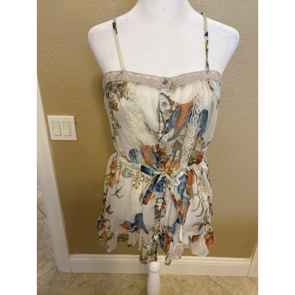 Passport Sheer Floral Cami Top, Large, Fairy Bohemian